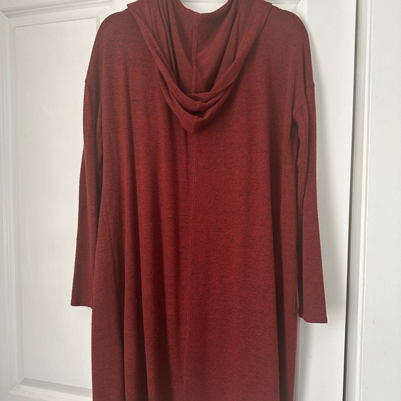 Target/Dark red/XS/S/hooded open robe - Picture 2 of 3